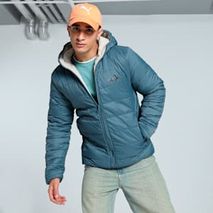Men's Reversible Slim Fit Fleece Jacket, Gray Skies, extralarge-IND