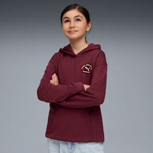 PUMA Class Relaxed Hoodie Youth, Ruby Shimmer, extralarge