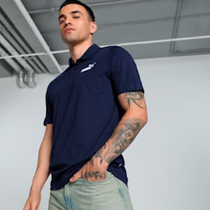 Men's Jersey Polo, Peacoat, extralarge-IND
