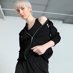 HER Women's Full-Zip Relaxed Fit Hoodie, PUMA Black, extralarge-IND