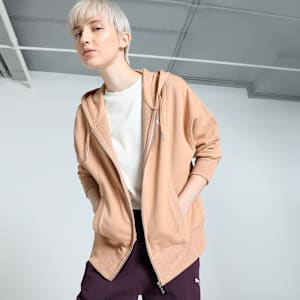 HER Women's Full-Zip Relaxed Fit Hoodie, Dusty Tan, extralarge-IND