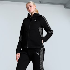 EVOSTRIPE Full-Zip Women's Hoodie, PUMA Black, extralarge-IND