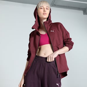 EVOSTRIPE Full-Zip Women's Hoodie, Dark Jasper, extralarge-IND
