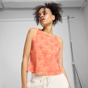 ESSENTIAL GRAPHICS Women's Patterned Tank, Peach Frost-AOP, extralarge