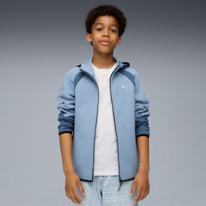 Sudadera con capucha de cierre completo juvenil Evostripe, Cool Blue, extralarge