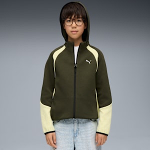 Evostripe Full-Zip Hoodie Youth, Dark Olive, extralarge