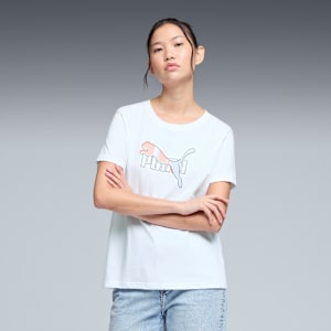 Playera Essentials Logo Lab para mujer, PUMA White, extralarge