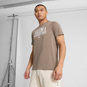 PUMA CLASS Men's Graphic Tee, Totally Taupe, extralarge