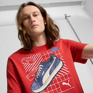 Camiseta GRAPHICS con tenis para hombre, Red Fire, extralarge