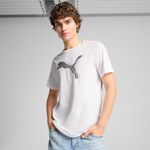 T-shirt graphique avec logo PUMA Homme, PUMA White, extralarge
