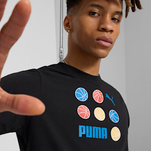 Camiseta GRAPHICS con pelota de basquetbol para hombre, PUMA Black, extralarge