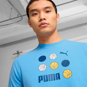 Camiseta GRAPHICS con pelota de basquetbol para hombre, Team Light Blue, extralarge