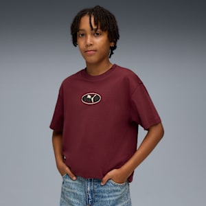 Essentials Logo Lab Relaxed Tee Youth, Ruby Shimmer, extralarge