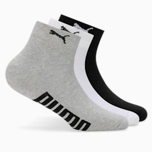 Half Terry Ankle-Length Socks Pack of 3, PUMA White-PUMA Black-Cool Gray 7, extralarge-IND