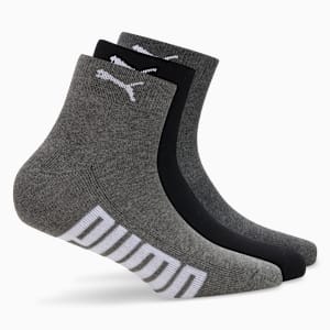 Half Terry Ankle-Length Socks Pack of 3, PUMA Black-Charcoal Gray-Dark Gray Heather, extralarge-IND