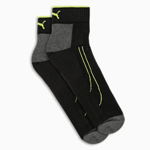 Performance Train Quarter Socks Pack of 2, PUMA Black-Medium Gray Heather, extralarge-IND