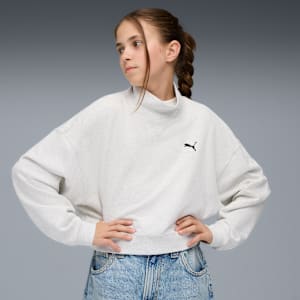 Wardrobe Essentials Crew Youth, Alpine Snow-Melange, extralarge