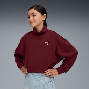 Wardrobe Essentials Crew Youth, Ruby Shimmer, extralarge