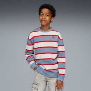 Wardrobe Essentials Go Together Relaxed Crew Sweatshirt Youth, Cool Blue, extralarge