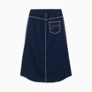 ウィメンズ CORE HERITAGE デニム ロング スカート, PUMA Navy, extralarge-JPN