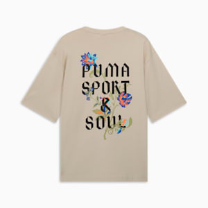 Floral Sport Men's Boxy Tee, Desert Dust, extralarge