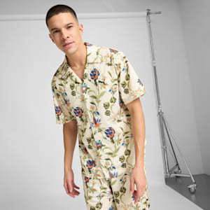 Camisa estampada floral deportiva para hombre, Alpine Snow, extralarge