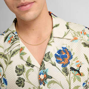 Camisa estampada floral deportiva para hombre, Alpine Snow, extralarge