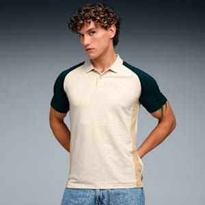 Essentials Collar Tipping Men's Polo, Alpine Snow-Green Terrain, extralarge-IND