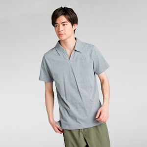 メンズ ベーシック ワンポイント 半袖 ポロシャツ, Medium Gray Heather, extralarge-JPN
