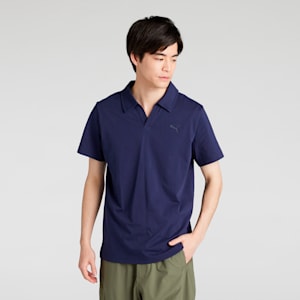 メンズ ベーシック ワンポイント 半袖 ポロシャツ, PUMA Navy, extralarge-JPN