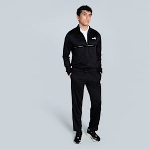 Poly Piping Men's Tracksuit, PUMA Black-Cast Iron, extralarge-IND