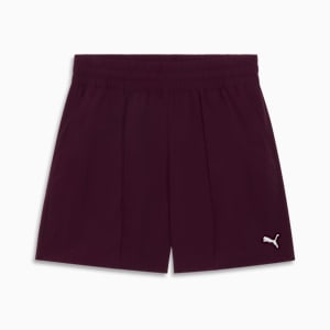 ESS Woven Pin Tuck Short Women, Midnight Plum, extralarge
