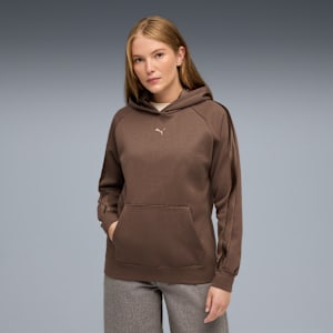 Chandail à capuchon en satin ESS ELEVATED Femme, Flat Bronze, extralarge