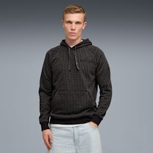 Essentials Herringbone AOP Hoodie Men, PUMA Black, extralarge