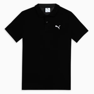 Essentials Pique Youth Short Sleeve Polo T-shirt, PUMA Black, extralarge-IND