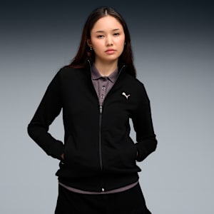 Essentials Women's Zippered Sweat Jacket, PUMA Black, extralarge-IND