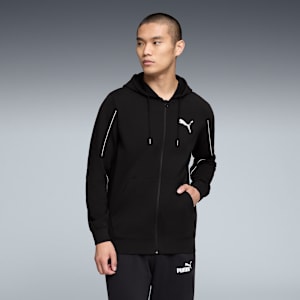 Sport Men's Zip-Up Hoodie, PUMA Black, extralarge