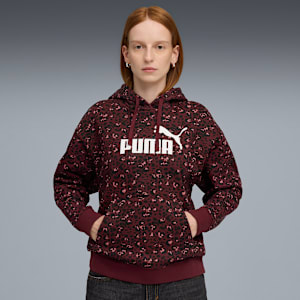 ESS GRAPHIC Animal Hoodie Women, Ruby Shimmer, extralarge