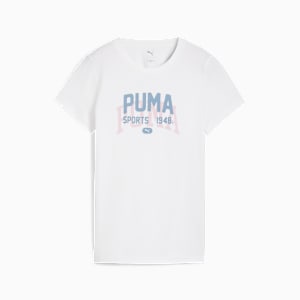 Graphic Varsity Tee Women, PUMA White, extralarge
