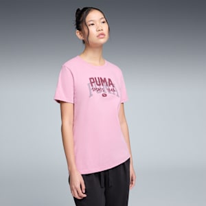 Graphic Varsity Tee Women, Poised Pink, extralarge