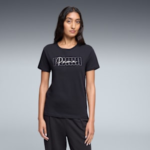 GRAPHIC Logo Tee Women, PUMA Black, extralarge