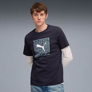 Graphic Box Tee US Men, New Navy, extralarge