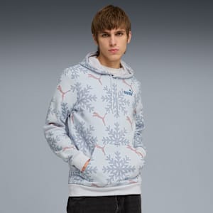 PUMA Essentials Logo Lab Men's Holiday Hoodie, Silver Mist, extralarge