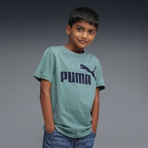 Essentials No.1 Logo Boys' Cotton T-shirt, Adriatic, extralarge-IND