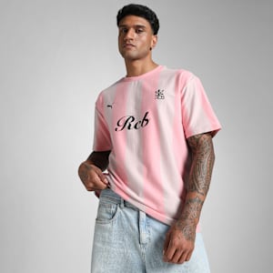 PUMA x RCB Men's Retro Striper T-Shirt, Flame Scarlet, extralarge-IND