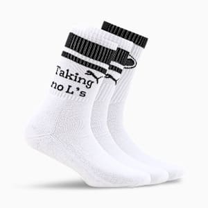 Toes Before Bros High-Cut Knitted Socks, PUMA White-PUMA Black, extralarge-IND