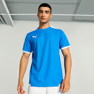 teamLIGA Men's Soccer Jersey, Electric Blue Lemonade-Puma White, extralarge