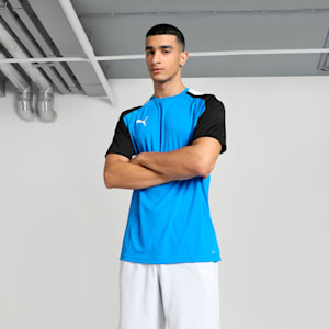 teamPACER Men's Football Jersey, Electric Blue Lemonade-Puma Black-Puma White, extralarge-IND