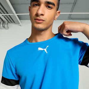 teamRISE Men's Football Jersey, Electric Blue Lemonade-Puma Black-Puma White, extralarge-IND