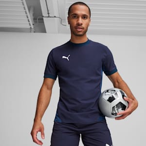 teamFINAL Men's Soccer Jersey, PUMA Navy-PUMA White-Persian Blue, extralarge